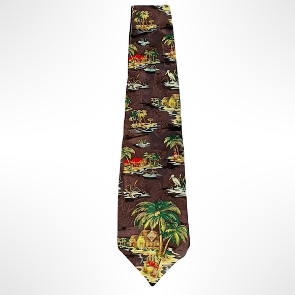 100% Silk Tabasco Island Getaway Dress Tie - Picture 1 of 3